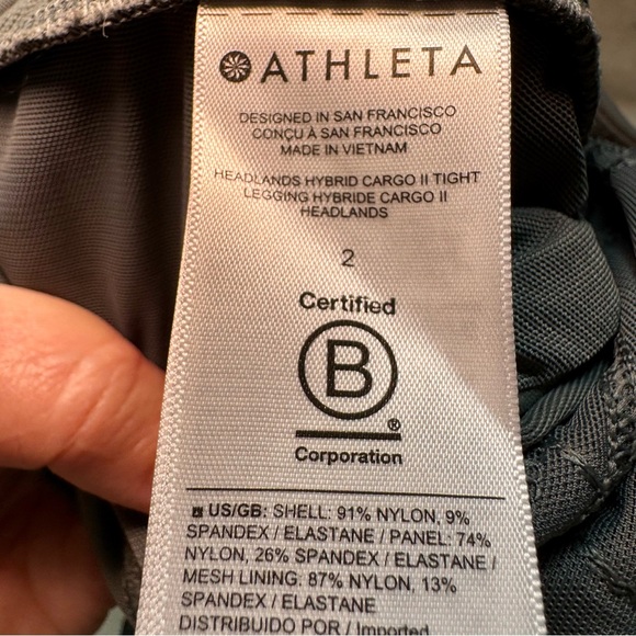 Women’s Athleta Headlands Hybrid Cargo II Tight Legging Size 2 Peat Green - Picture 6 of 6